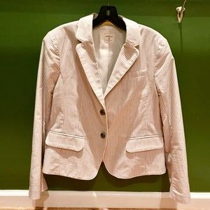 Gap The Academy Blazer - Khaki and White Striped